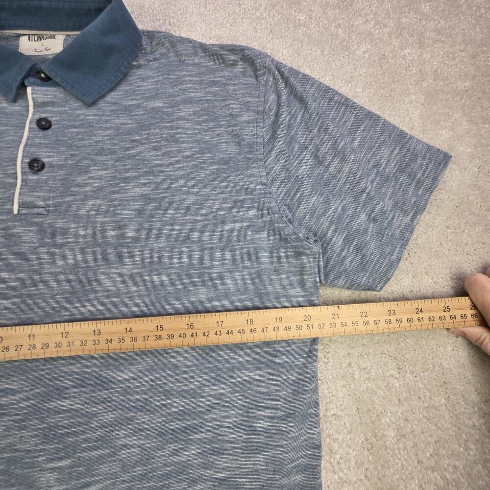 Linksoul Cotton Polo Men's Large Heather Blue Golf Soft Stretch Lightweigt - Picture 8 of 9